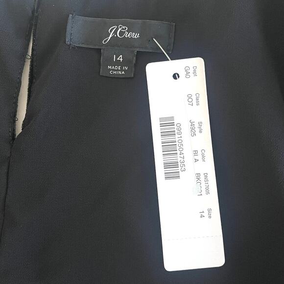 J Crew NWT Velvet Tank Top in Black fully lined Sz 14 - Picture 4 of 6